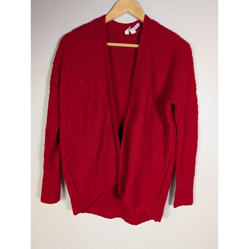 Moth by Anthropologie Red Alpaca Wool Blend Drape Cardigan Size XS Oversized 106